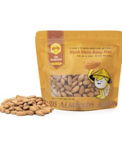 Hạnh Nhân Rang Mộc DK Harvest Nhập Khẩu Úc Túi 350g- Size 23-25 Hạt/Oz Loại Lớn, Hạt Dinh Dưỡng Ăn Kiêng Keto, Quà Tặng